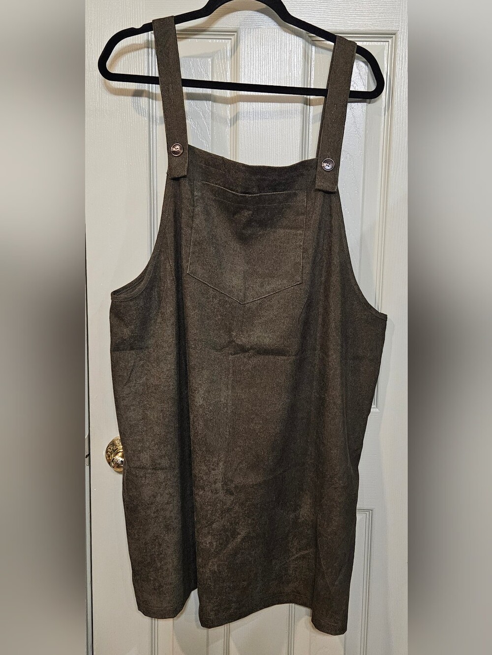 SHEIN Olive Corduroy Pinafore Dress